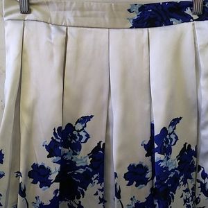 Chicwish  Silver and Blue Floral Midi Skirt